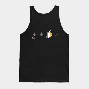 Ireland Eire heartbeat flag Tank Top